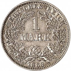 Large Obverse for 1 Mark 1883 coin