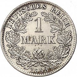 Large Obverse for 1 Mark 1893 coin
