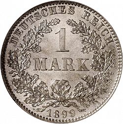 Large Obverse for 1 Mark 1899 coin