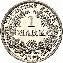 Large Obverse for 1 Mark 1902 coin