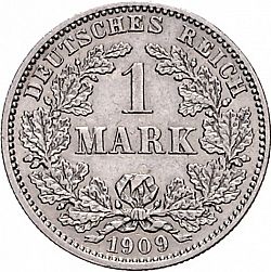 Large Obverse for 1 Mark 1909 coin
