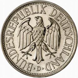 Large Obverse for 1 Mark 1966 coin