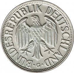 Large Obverse for 1 Mark 1966 coin