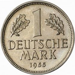 Large Reverse for 1 Mark 1955 coin