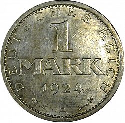 Large Obverse for 1 Mark 1924 coin