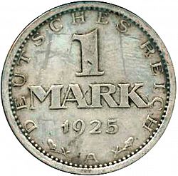 Large Obverse for 1 Mark 1925 coin