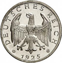 Large Obverse for 1 Reichsmark 1925 coin