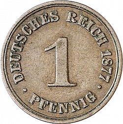 Large Obverse for 1 Pfenning 1877 coin