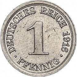 Large Obverse for 1 Pfenning 1916 coin