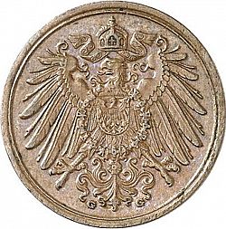 Large Reverse for 1 Pfenning 1897 coin