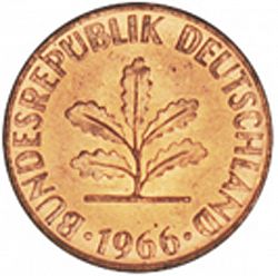 Large Obverse for 1 Pfennig 1966 coin