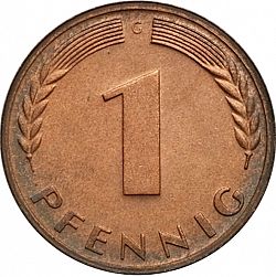 Large Reverse for 1 Pfennig 1966 coin