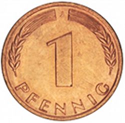 Large Reverse for 1 Pfennig 1967 coin
