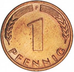 Large Reverse for 1 Pfennig 1969 coin
