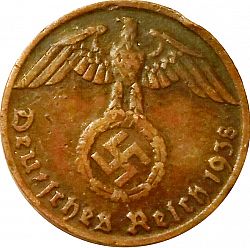 Large Obverse for Reichspfenning 1938 coin