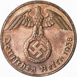 Large Obverse for Reichspfenning 1938 coin