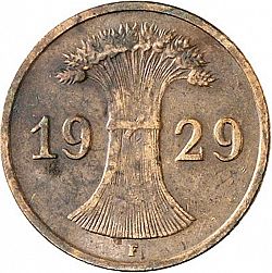 Large Reverse for 1 Pfenning 1929 coin