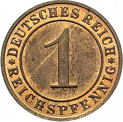 Large Obverse for 1 Pfenning 1931 coin