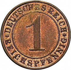 Large Obverse for 1 Pfenning 1935 coin