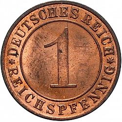 Large Obverse for 1 Pfenning 1935 coin