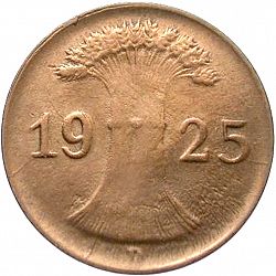 Large Reverse for 1 Pfenning 1925 coin