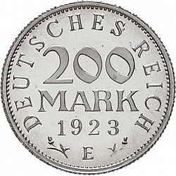 Large Obverse for 200 Mark 1923 coin
