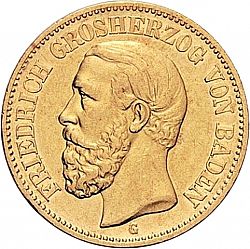 Large Obverse for 20 Mark 1872 coin