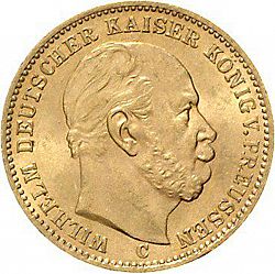 Large Obverse for 20 Mark 1873 coin