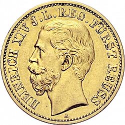 Large Obverse for 20 Mark 1881 coin