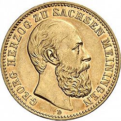 Large Obverse for 20 Mark 1882 coin