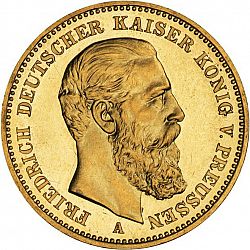 Large Obverse for 20 Mark 1888 coin