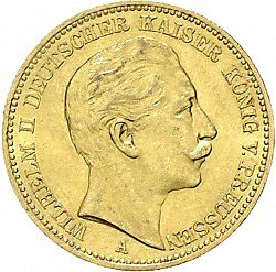 Large Obverse for 20 Mark 1889 coin