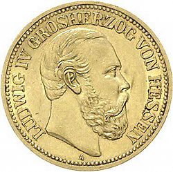 Large Obverse for 20 Mark 1892 coin