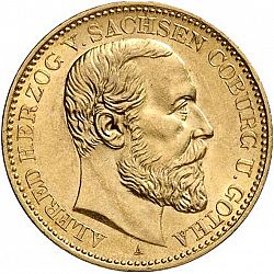 Large Obverse for 20 Mark 1895 coin