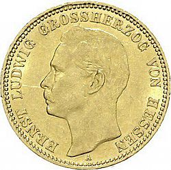 Large Obverse for 20 Mark 1911 coin
