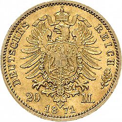 Large Reverse for 20 Mark 1871 coin