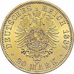 Large Reverse for 20 Mark 1874 coin