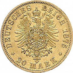 Large Reverse for 20 Mark 1875 coin