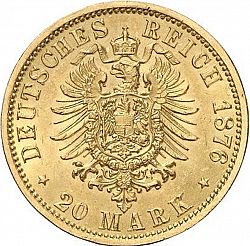 Large Reverse for 20 Mark 1876 coin