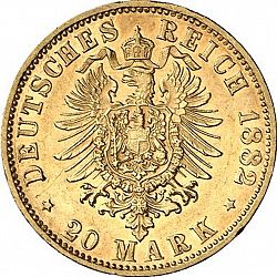 Large Reverse for 20 Mark 1882 coin