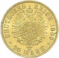 Large Reverse for 20 Mark 1889 coin