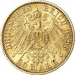 Large Reverse for 20 Mark 1896 coin