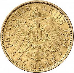 Large Reverse for 20 Mark 1897 coin