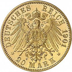 Large Reverse for 20 Mark 1901 coin