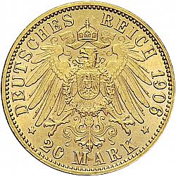 Large Reverse for 20 Mark 1906 coin