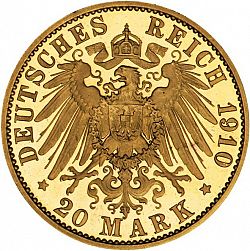 Large Reverse for 20 Mark 1910 coin
