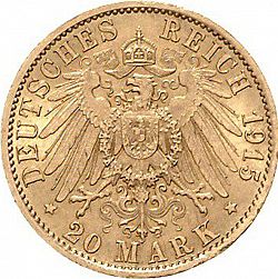 Large Reverse for 20 Mark 1915 coin