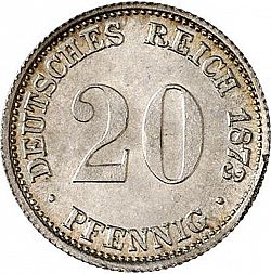 Large Obverse for 20 Pfenning 1873 coin
