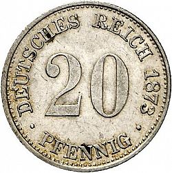 Large Obverse for 20 Pfenning 1873 coin
