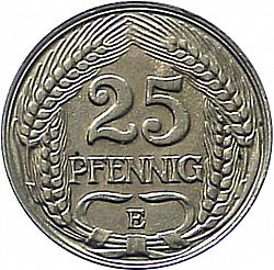 Large Obverse for 25 Pfenning 1910 coin